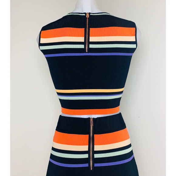 Ted Baker Xammie Tribal Stripe Wrap Midi Skirt - Picture 3 of 4